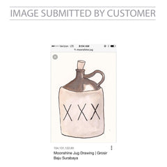 Moonshine Jug Drawing Custom Pinata
