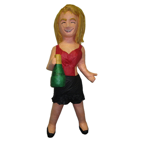 Women with Champagne Bottle Custom Pinata