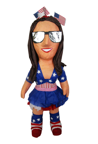 Custom Person Pinata - 4th of July Patriotic Girl