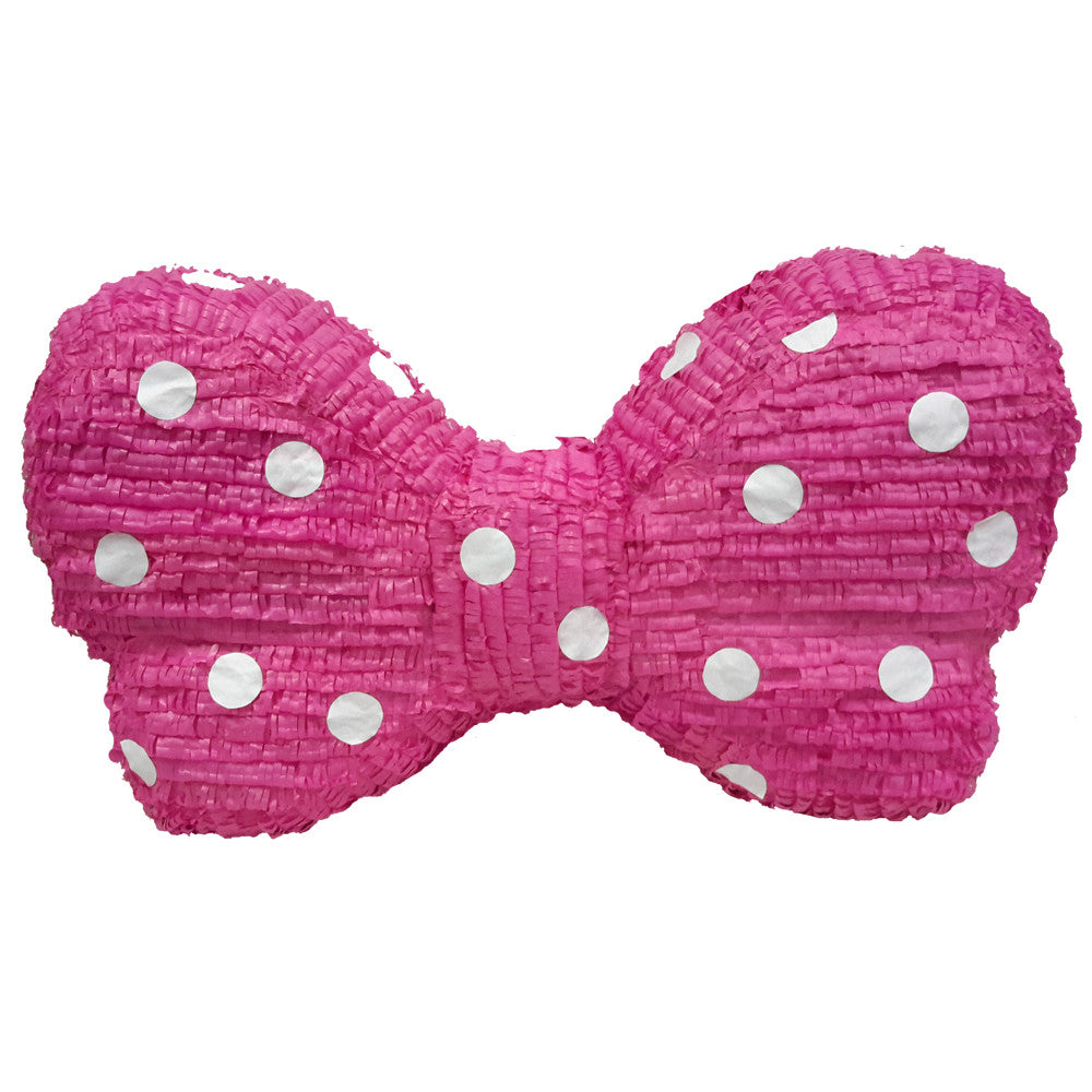 Pink Bow with White Polka Dots Pinata