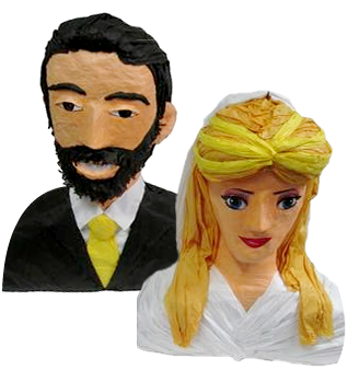 Custom Wedding Couple Busts Pinata
