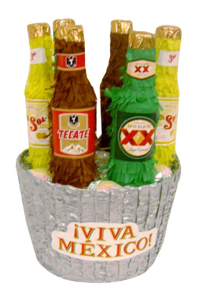 Viva Mexico Beer Basket Pomotional Pinata
